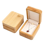 Bamboo Wood Jewellery Box Pendant Necklace Ring Gift Display Case