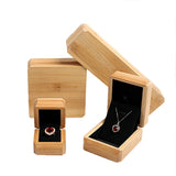 Bamboo Wood Jewellery Box Pendant Necklace Ring Gift Display Case