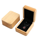 Bamboo Wood Jewellery Box Pendant Necklace Ring Gift Display Case
