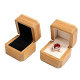 Bamboo Wood Jewellery Box Pendant Necklace Ring Gift Display Case