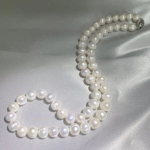 Natural Freshwater Pearl Necklace 925 Sterling Silver Choker