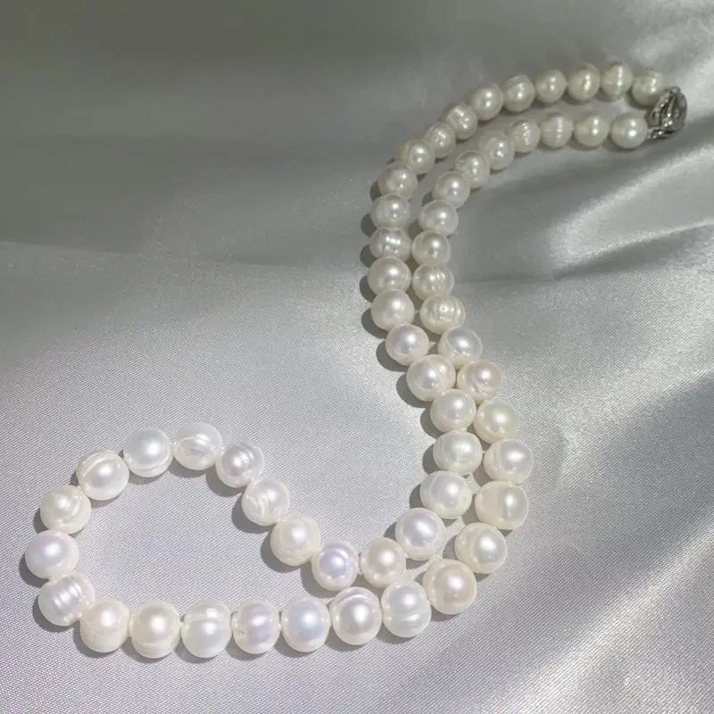 Natural Freshwater Pearl Necklace 925 Sterling Silver Choker