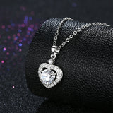 925 Silver Heart Necklace Romantic Jewelry For Women