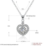 925 Silver Heart Necklace Romantic Jewelry For Women