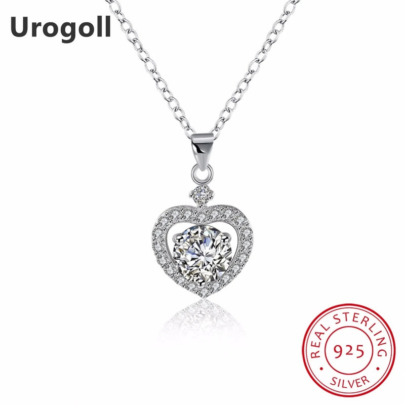 925 Silver Heart Necklace Romantic Jewelry For Women