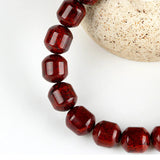 Red Chicken Blood Stone Bracelet Drum Beads Hand Row Crystal Jewelry