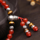 Red Crystal Bracelet 108 Buddha Beads Lucky Bracelet Ethnic Jewelry