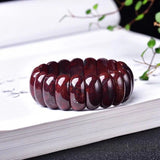 Red Iron Stone Hand Row Natural Stone Bracelets For Women Men