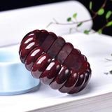 Red Iron Stone Hand Row Natural Stone Bracelets For Women Men