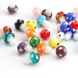 Red Mushroom Lampwork Glass Beads for DIY Jewelry Making Earring