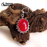 Red Chalcedony Agate Oval Pendant Beads Jewelry