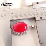 Red Chalcedony Agate Oval Pendant Beads Jewelry