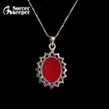 Red Chalcedony Agate Oval Pendant Beads Jewelry