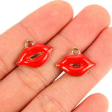 Red Rose Sexy Lips Enamel Charms Drop Oil Metal DIY Jewelry Earring Bracelet