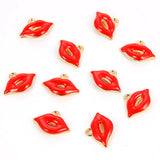 Red Rose Sexy Lips Enamel Charms Drop Oil Metal DIY Jewelry Earring Bracelet