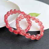 Red Strawberry Crystal Bracelet Heart Beads Hand Row For Women Gift