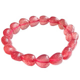 Red Strawberry Crystal Bracelet Heart Beads Hand Row For Women Gift