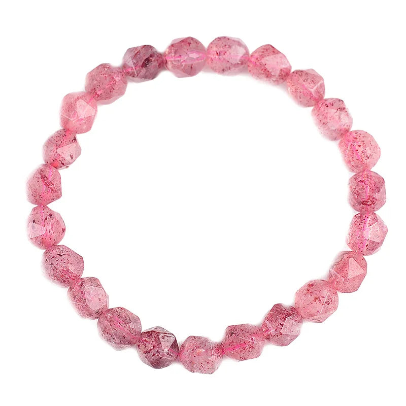 Red Strawberry Natural Crystal Bracelet Beauty for Women Girl