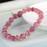 Red Strawberry Natural Crystal Bracelet Beauty for Women Girl