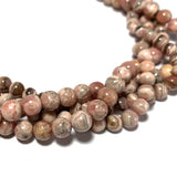 Red Streak Argentina Rhodochrosite Round Stone Beads 4/6/7 MM