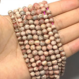Red Streak Argentina Rhodochrosite Round Stone Beads 4/6/7 MM