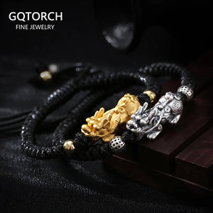 Red String 999 Silver Pixiu 3D Bracelet For Kids