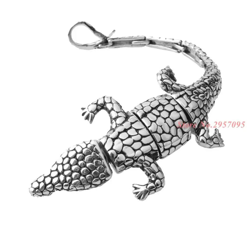 Stainless Steel Crocodile Bracelet Bangle Cuff For Men