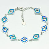Fire Opal Bracelet Sliver Plated Jewelry for Women