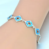 Fire Opal Bracelet Sliver Plated Jewelry for Women
