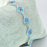 Fire Opal Bracelet Sliver Plated Jewelry for Women