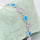 Multicolor Tortoise Fire Opal Bracelet Sliver Jewelry For Women