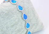 Fine Water Drop Fire Opal Flip Flops Bracelet Sliver Jewelry