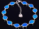 Fine Water Drop Fire Opal Flip Flops Bracelet Sliver Jewelry