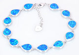 Fine Water Drop Fire Opal Flip Flops Bracelet Sliver Jewelry