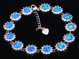 Zirconia Fire Opal Bracelet Sliver Jewelry for Women