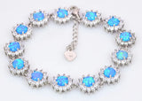 Zirconia Fire Opal Bracelet Sliver Jewelry for Women