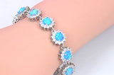 Zirconia Fire Opal Bracelet Sliver Jewelry for Women