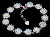 Zirconia Fire Opal Bracelet Sliver Jewelry for Women
