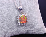 Fine Brown Fire Opal Stone Pendant for Women