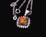 Fine Brown Fire Opal Stone Pendant for Women