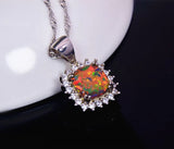 Fine Brown Fire Opal Stone Pendant for Women