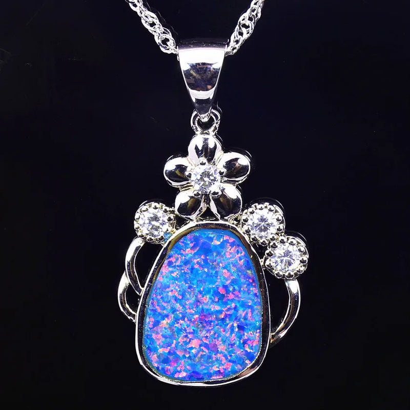 Fine Brown Fire Opal Stone Pendant for Women