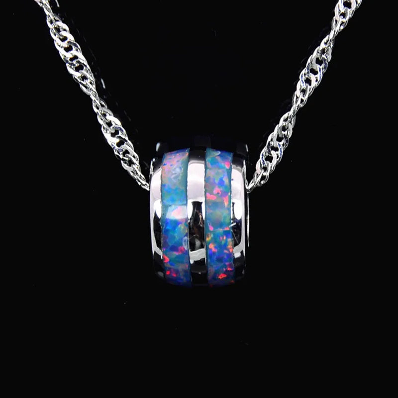 Fine Brown Fire Opal Stone Sliver Pendant for Women