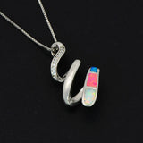 Fine Fire Opal Stone Sliver Pendants for Women