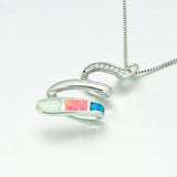 Fine Fire Opal Stone Sliver Pendants for Women