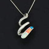 Fine Fire Opal Stone Sliver Pendants for Women