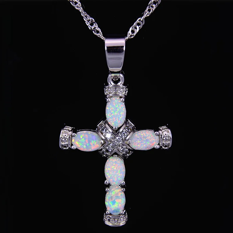 Fine Fire Opal Stone Sterling Silver Pendant for Women