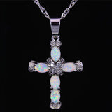 Fine Fire Opal Stone Sterling Silver Pendant for Women
