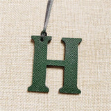 Leather Initial Letter Keychain Women Bag Charm