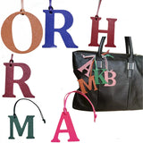 Leather Initial Letter Keychain Women Bag Charm